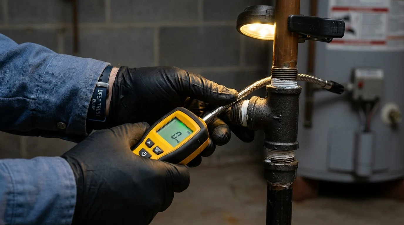 Gas leak detection with electronic sniffer by Johns Plumbing LLC in Kitty Hawk